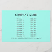 abstract aqua-blauw waterverf salon SPA Flyer (Achterkant)