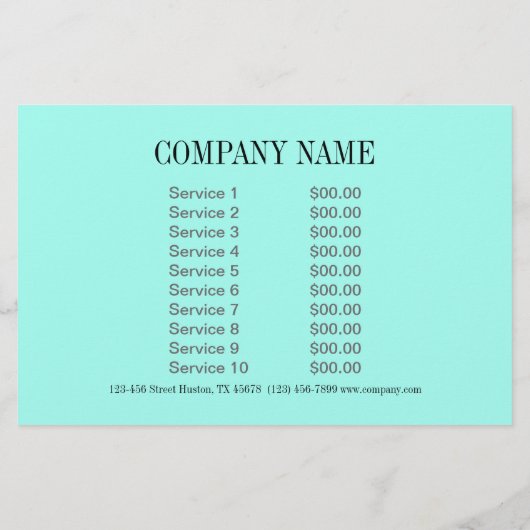 abstract aqua blauw waterverf salon SPA Flyer (Achterkant)