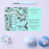 abstract aqua-blauw waterverf salon SPA Flyer (Enkel)