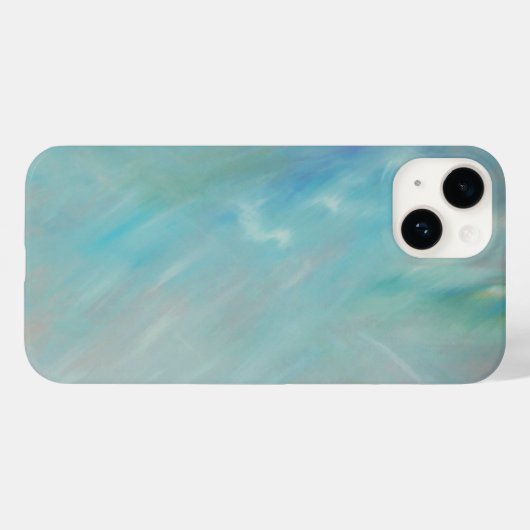 Abstract aqua blauwgroen acrylschilderij Case-Mate iPhone case (Achterkant (horizontaal))