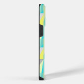 Abstract Aqua Geel Grijs Geometrisch Gepersonalise iPhone Hoesje (Rechterkant)
