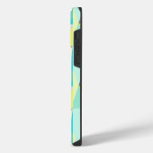 Abstract Aqua Geel Grijs Geometrisch Gepersonalise iPhone Hoesje (Linkerkant)