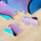 Abstract Aqua Geometrisch Patroon Artdeco Legpuzzel (Zijkant)