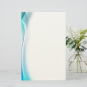 Abstract Aqua Golf Stationair Briefpapier (Staand voorkant)