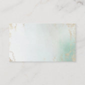 Abstract Aqua Ombre Fade met Mat Goud Glitter Plaatskaartje (Achterkant)