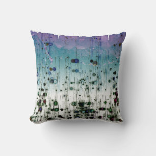 Abstract Aqua Paars en Zwart Kussen