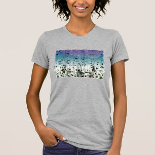 Abstract Aqua Paarse en Zwarte Tshirt