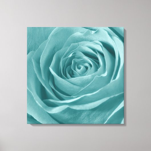 Abstract Aqua Roos Elegante Bloemenfotografie Canvas Afdruk (Voorkant)