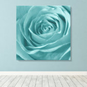 Abstract Aqua Roos Elegante Bloemenfotografie Canvas Afdruk (Insitu (Houten vloer))