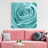 Abstract Aqua Roos Elegante Bloemenfotografie Canvas Afdruk (Insitu (Woonkamer))