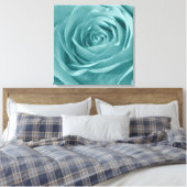 Abstract Aqua Roos Elegante Bloemenfotografie Canvas Afdruk (Insitu (Slaapkamer))