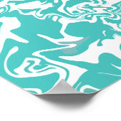 Abstract Aqua Spiraalontwerp Poster (Hoek)
