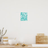 Abstract Aqua Spiraalontwerp Poster (Keuken)