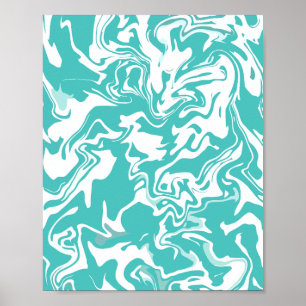 Abstract Aqua Spiraalontwerp Poster