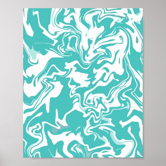 Abstract Aqua Spiraalontwerp Poster (Voorkant)