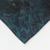 Abstract Aqua Waves with Golden Sunlight Fleece Deken (Hoek)