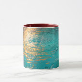 Abstract Aqua Waves with Golden Sunlight Mok (Midden)