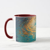 Abstract Aqua Waves with Golden Sunlight Mok (Links)