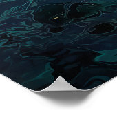 Abstract Aqua Waves with Golden Sunlight Poster (Hoek)