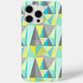 Abstract Aqua Yellow Grey Geometric Persoonlijk Case-Mate iPhone Case (Achterkant)
