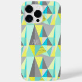 Abstract Aqua Yellow Grey Geometric Persoonlijk Case-Mate iPhone Case (Achterkant)