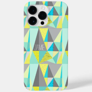 Abstract Aqua Yellow Grey Geometric Persoonlijk Case-Mate iPhone Case