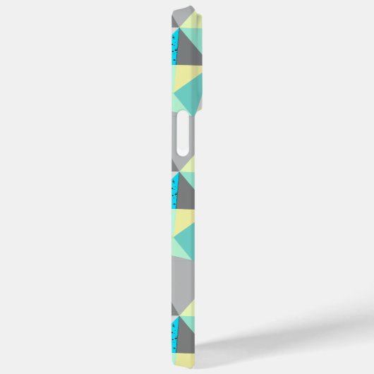 Abstract Aqua Yellow Grey Geometric Persoonlijk Case-Mate iPhone Case (Achterkant / Rechts)
