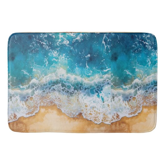 Abstract aquarel blauwe zee  badmat (Voorkant)