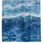 Abstract aquarel blauwe zee douchegordijn (Voorkant)