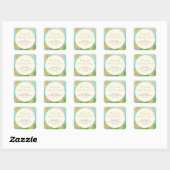 Abstract Aquarel Bruidsdouche Aangepaste Dankjewel Vierkante Sticker (Vel)