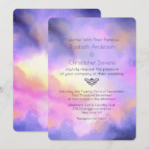 Abstract Aquarel - Elegante Ruimte Ontwerp Bruilof Kaart