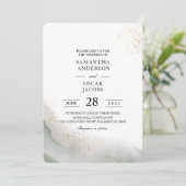 Abstract Aquarel Groen Penseelstreken & Goud Kaart (Staand voorkant)