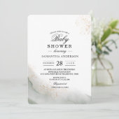 Abstract Aquarel Groen Penseelstreken & Goud Kaart (Staand voorkant)