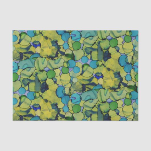 Abstract aquarel groen turquoise blauwe tissuepapi tissuepapier (Voorkant)