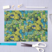 Abstract aquarel groen turquoise blauwe tissuepapi tissuepapier (Craft)