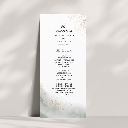 Abstract Aquarel Groene Kwasten & Goud Menu
