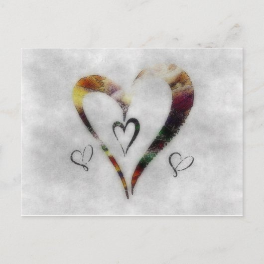 Abstract Aquarel Hart Ansichtkaart Briefkaart (Voorkant)