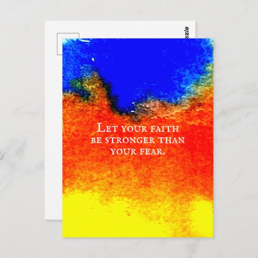Abstract aquarel inspirerend citaat over geloof briefkaart (Voorkant / Achterkant)