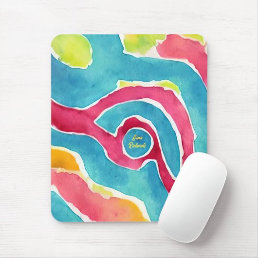Abstract Aquarel Muismat (Met muis)