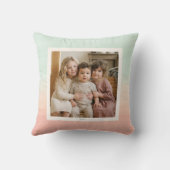 Abstract Aquarel Pastel Perzik Mint Aangepaste Fot Kussen (Achterkant)