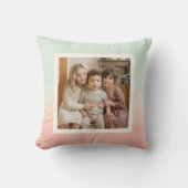 Abstract Aquarel Pastel Perzik Mint Aangepaste Fot Kussen (Voorkant)