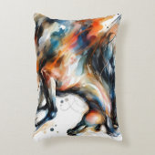 Abstract Aquarel Rennend Paard Accent Kussen (Voorkant(Verticaal))
