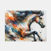 Abstract Aquarel Rennend Paard Deurmat (Voorkant)