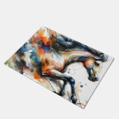 Abstract Aquarel Rennend Paard Deurmat (Schuin)