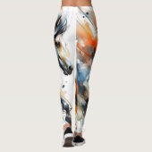 Abstract Aquarel Rennend Paard Leggings (Achterkant)