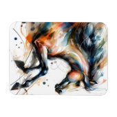Abstract Aquarel Rennend Paard Magneet (Horizontaal)