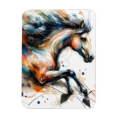 Abstract Aquarel Rennend Paard Magneet (Verticaal)