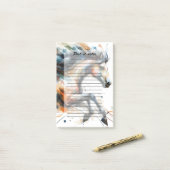 Abstract Aquarel Rennend Paard Post-it® Notes (Op bureau)