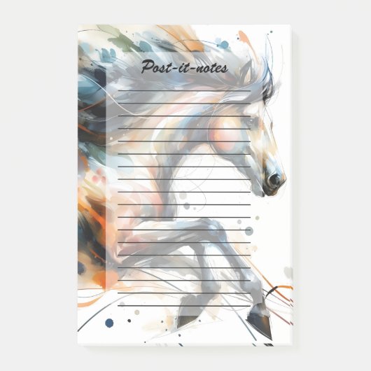 Abstract Aquarel Rennend Paard Post-it® Notes (Voorkant)