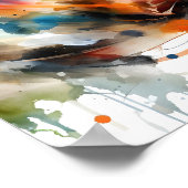 Abstract Aquarel Rennend Paard Poster (Hoek)
